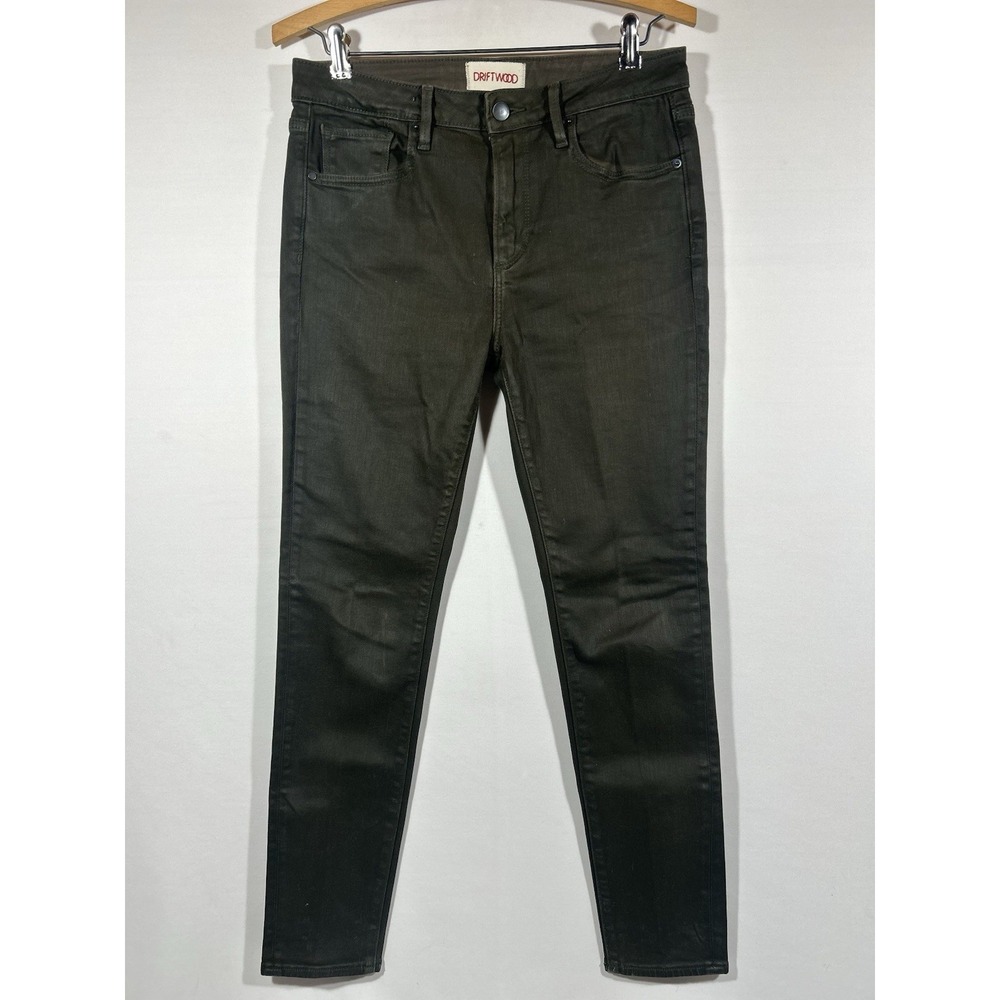 Driftwood Jackie Skinny Jeans Womens 27 Green Denim Stretch Mid Rise Modern